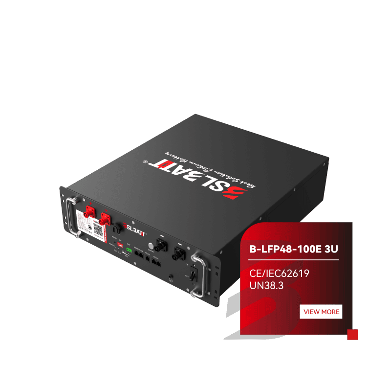 BSLBATT 51.2V 100Ah 5.12kWh LiFePO4 sèvè etajè batri